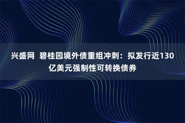 兴盛网  碧桂园境外债重组冲刺：拟发行近130亿美元强制性可转换债券